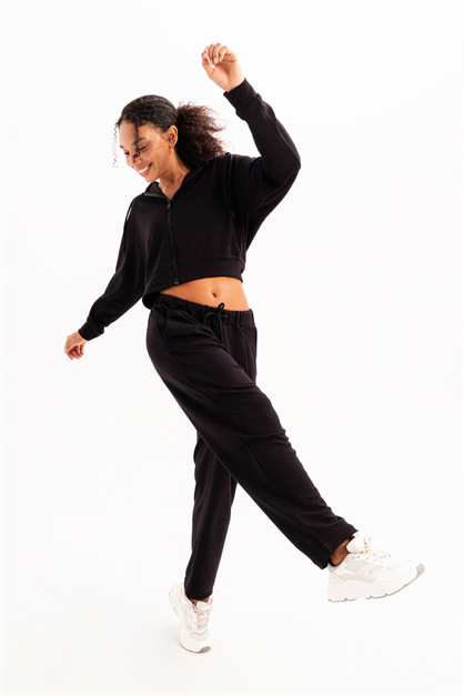 Crop Hooded Zip-Up Womens Sweatshirt Atria