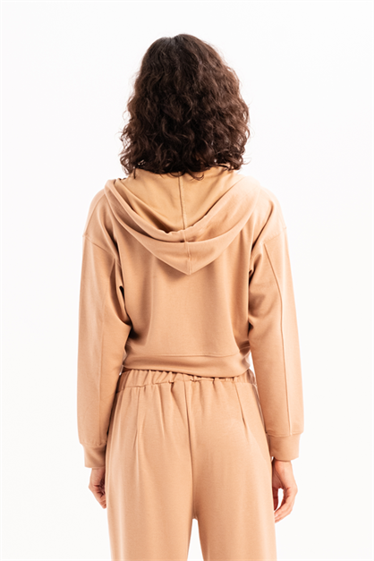 Crop Hooded Zip-Up Womens Sweatshirt Atria