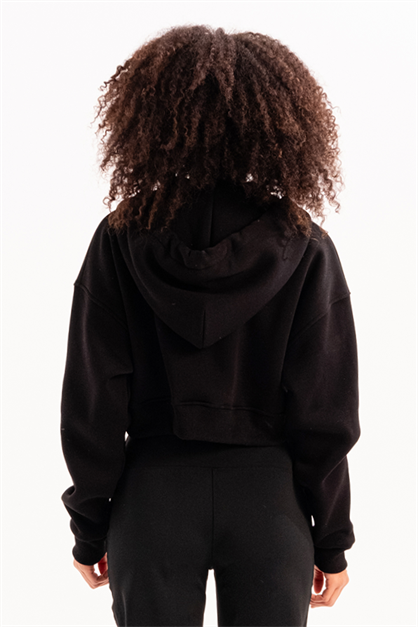 Crop Hooded Zip-Up Fleece Hoodie Womens Sweatshirt Lumen