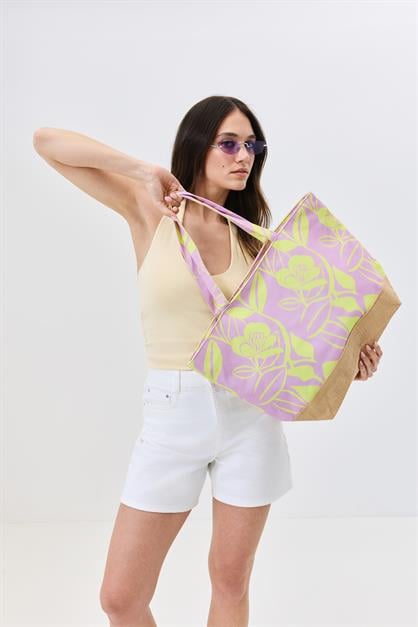 C&City Dijital Baskılı Plaj Çantası Y8670-26 K-09