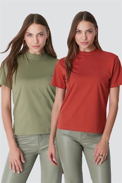 Crew Neck Short Sleeve 2-Pack Basic T-Shirt 957