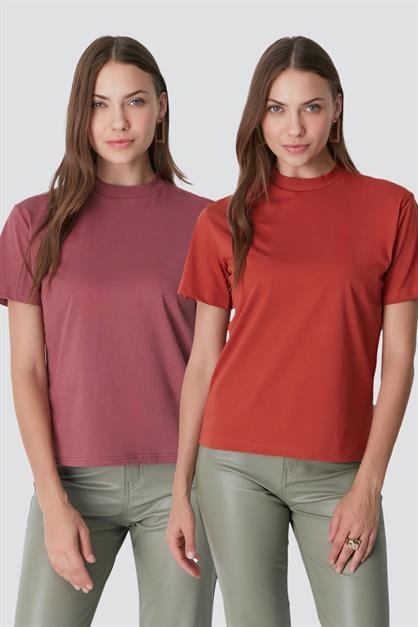 Crew Neck Short Sleeve 2-Pack Basic T-Shirt 957