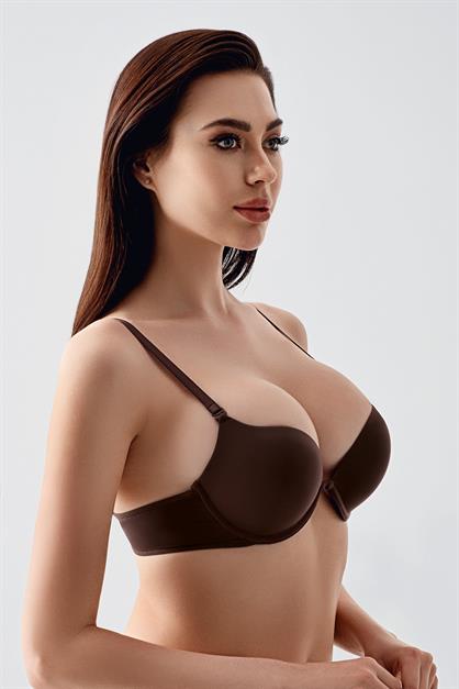 Double Push-Up Dolgulu Sütyen C17035 Kahverengi
