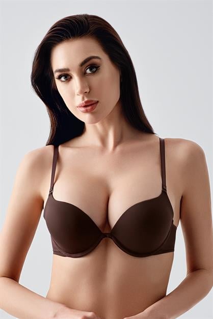 Double Push-Up Dolgulu Sütyen C17035 Kahverengi