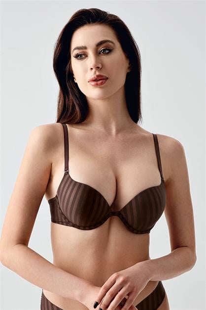 Double Push-Up Sütyen C17036 Kahverengi