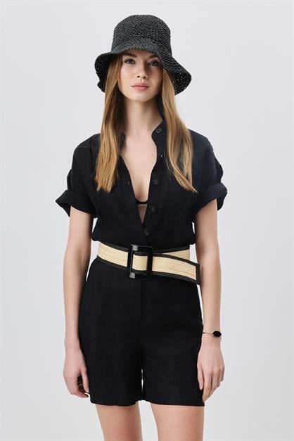 Hand-Knitted Straw Hat Y8208