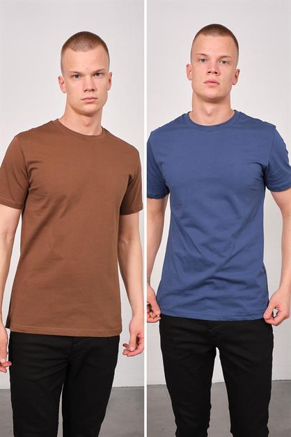 Mens Crew Neck 2-Pack Regular Fit Basic T-Shirt 990