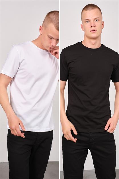 Mens Crew Neck 2-Pack Regular Fit Basic T-Shirt 990