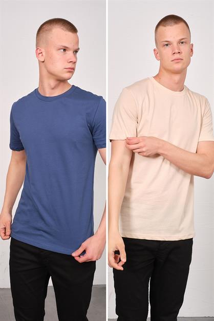Mens Crew Neck 2-Pack Regular Fit Basic T-Shirt 990