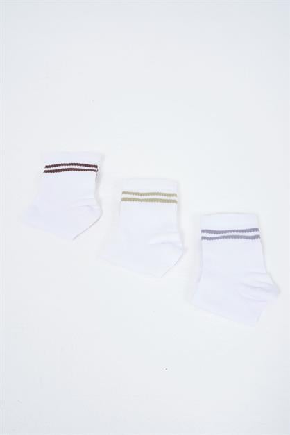 Mens Striped Short 3-Pair Sock Set