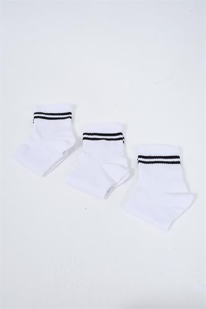 Mens Striped Short 3-Pair Sock Set