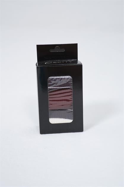 Mens Striped Short 3-Pair Sock Set