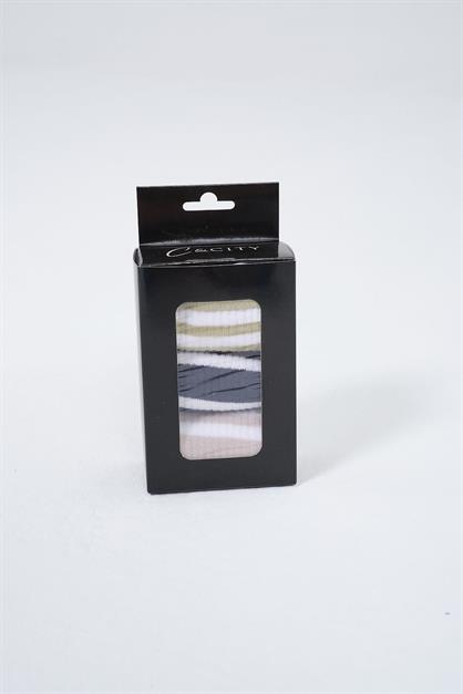 Mens Striped Short 3-Pair Sock Set