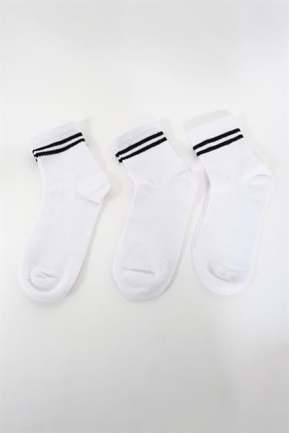Mens Striped Short 3-Pair Sock Set