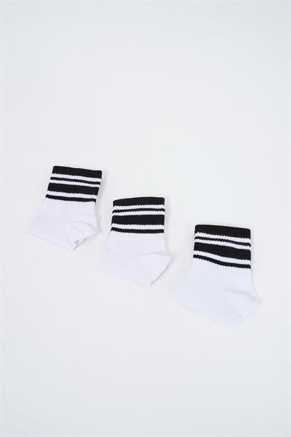 Mens Striped Short 3-Pair Sock Set