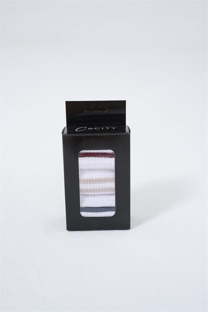 Mens Striped Short 3-Pair Sock Set