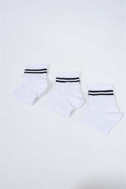 Mens Striped Short 3-Pair Sock Set