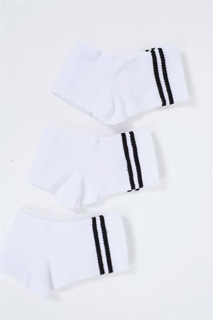 Mens Striped Short 3-Pair Sock Set