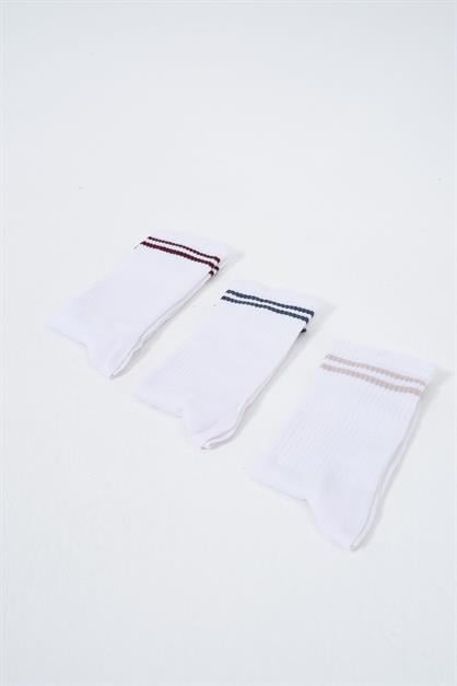 Mens Striped Long 3-Pair Sock Set