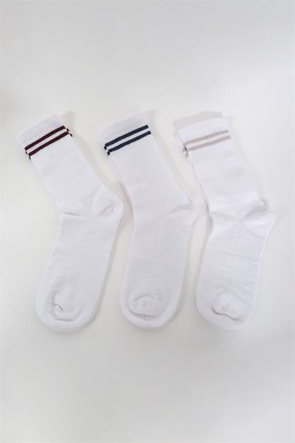 Mens Striped Long 3-Pair Sock Set