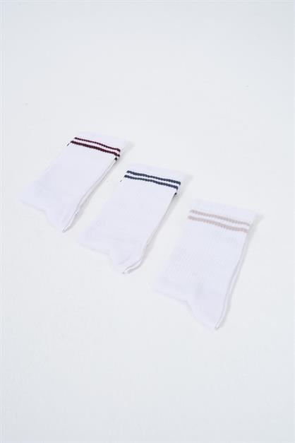 Mens Striped Long 3-Pair Sock Set