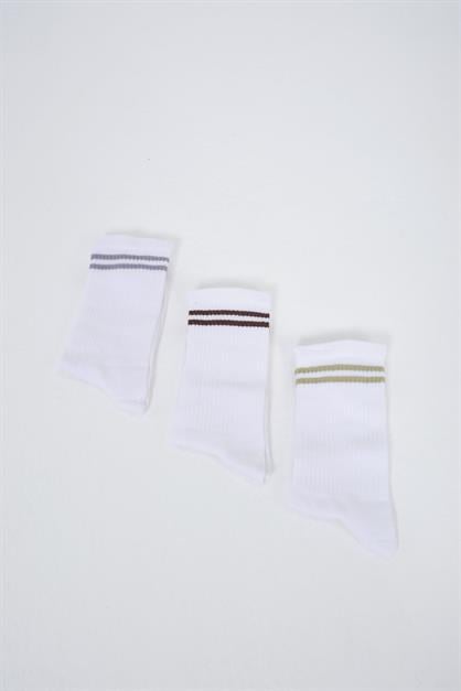 Mens Striped Long 3-Pair Sock Set
