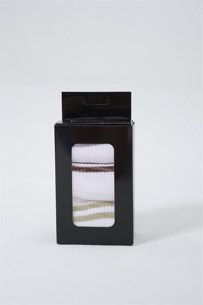 Mens Striped Long 3-Pair Sock Set
