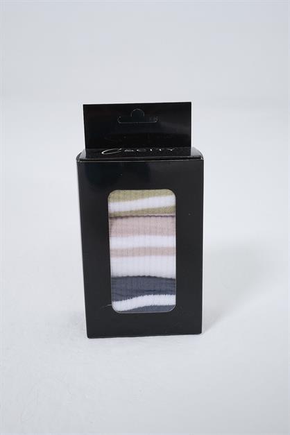 Mens Striped Long 3-Pair Sock Set