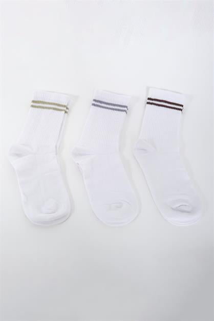 Mens Striped Long 3-Pair Sock Set