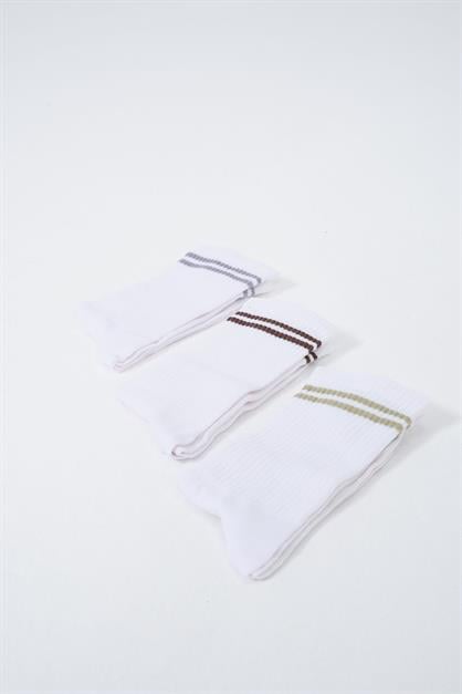Mens Striped Long 3-Pair Sock Set