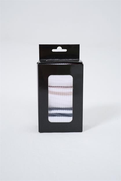 Mens Striped Long 3-Pair Sock Set
