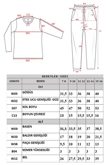 Boys Long-Sleeve Crew Neck Thermal Pajama Set 405160