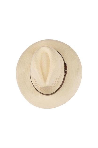 Men Wide Brim Straw Hat With Belt Detail Y25750-06