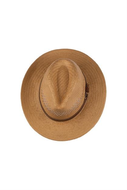 Men Wide Brim Straw Hat With Belt Detail Y25750-06
