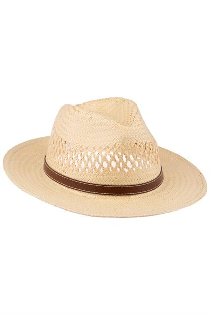 Men Wide Brim Straw Hat With Belt Detail Y25750-06
