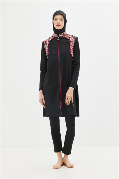 4-Piece Zippered Modest Swimsuit 6041