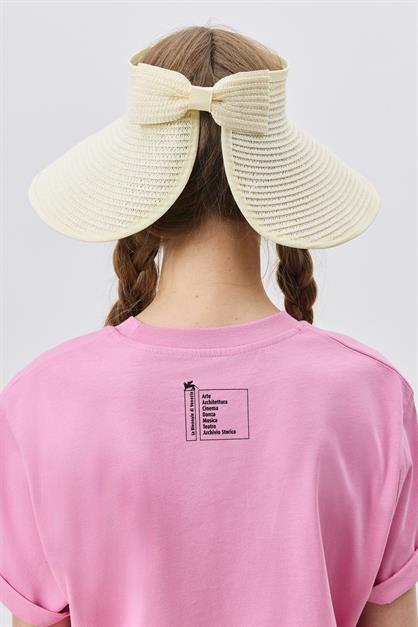 Bow Detailed Straw Visor Hat Y8207