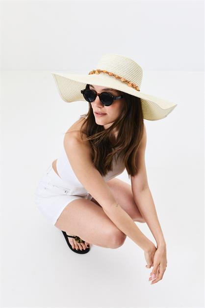 Wide Brim Straw Beach Hat Y25730-12