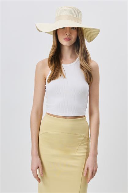 Wide Brim Straw Beach Hat Y25730-17