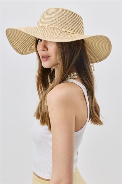 Wide Brim Straw Beach Hat Y25730-05