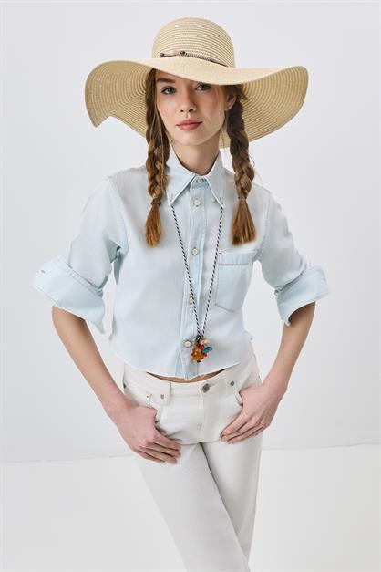 Wide Brim Straw Beach Hat Y25730-01