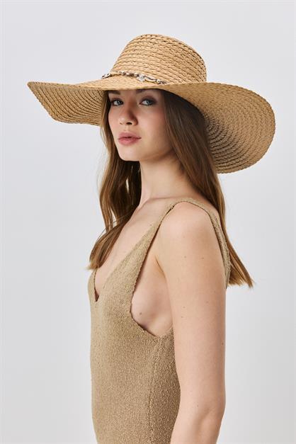 Wide Brim Straw Beach Hat Y25730-15