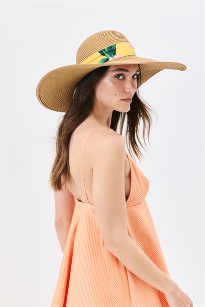 Wide Brim Straw Beach Hat Y25730-11