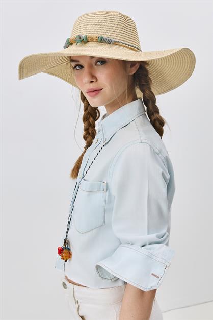 Wide Brim Straw Beach Hat Y25730-14