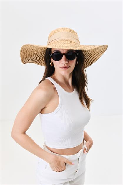 Wide Brim Straw Beach Hat Y25730-16