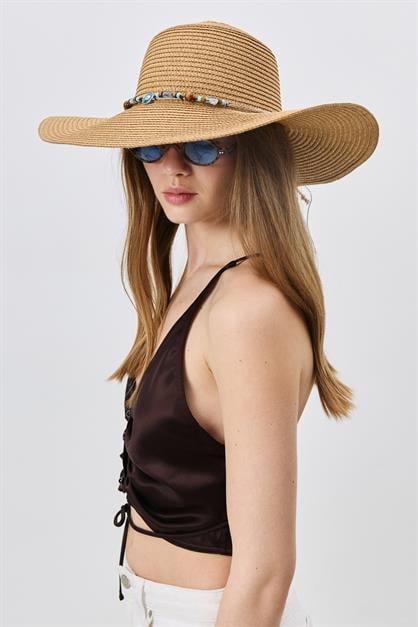 Wide Brim Straw Beach Hat Y25730-13