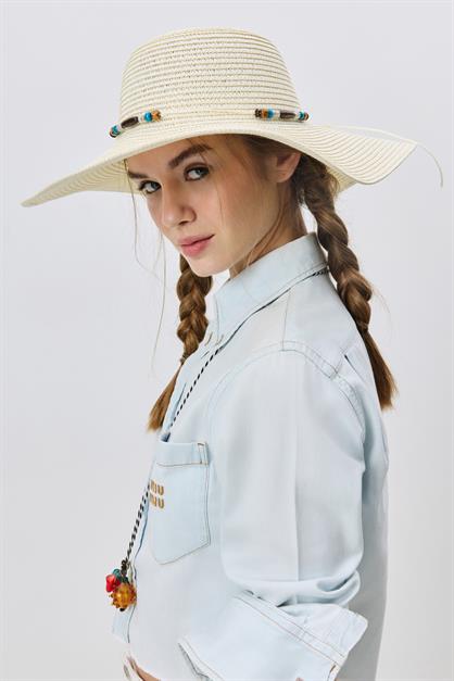 Wide Brim Straw Beach Hat Y25730-03