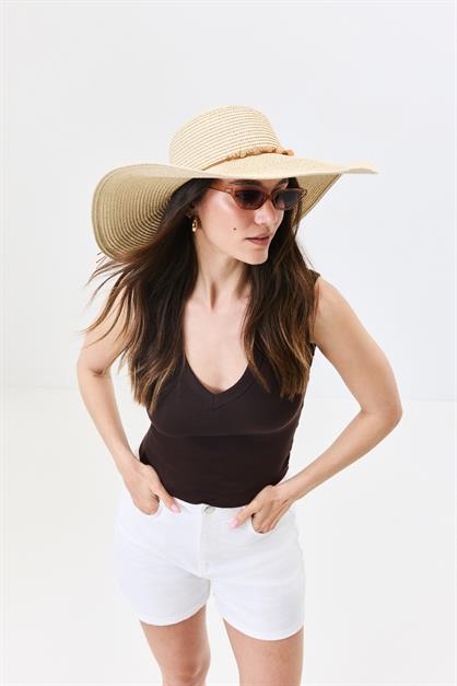 Wide Brim Straw Beach Hat Y25730-12