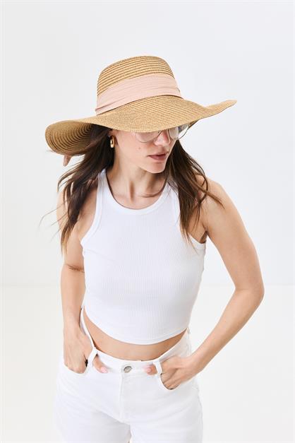 Wide Brim Straw Beach Hat Y25730-10