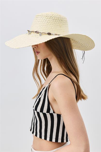 Wide Brim Straw Beach Hat Y25730-15